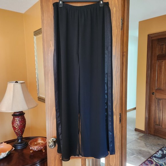 Ronni Nicole Black Sheathed Palazzo Pants - Women's Size XL NWT - Picture 2 of 6